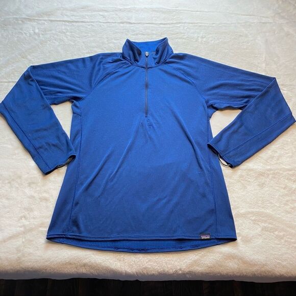Patagonia Blue 1/4 Capilene Mid-weight Base Layer Size Small - Picture 1 of 11